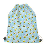 Cute Cartoon Bee Pattern Print Drawstring Bag