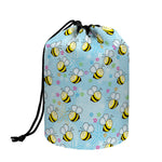 Cute Cartoon Bee Pattern Print Drawstring Makeup Bag