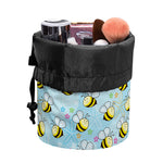 Cute Cartoon Bee Pattern Print Drawstring Makeup Bag