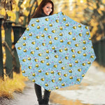 Cute Cartoon Bee Pattern Print Foldable Umbrella