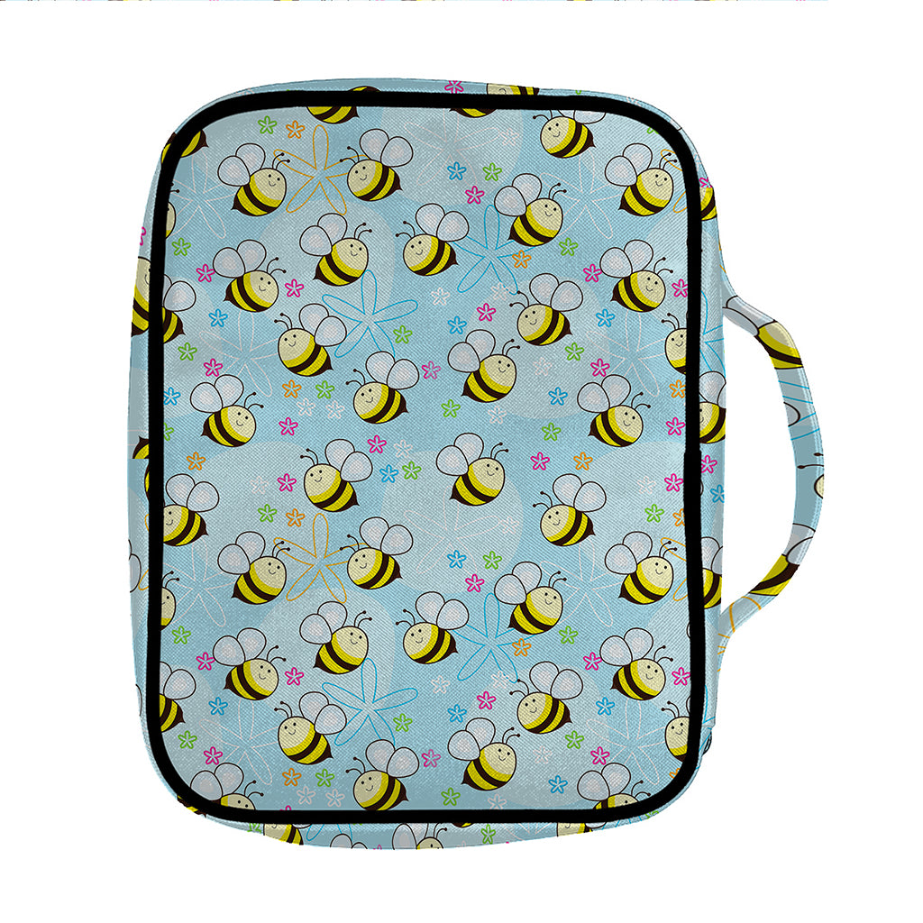 Cute Cartoon Bee Pattern Print Front Pocket Bible Bag