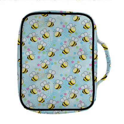 Cute Cartoon Bee Pattern Print Front Pocket Bible Bag