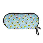 Cute Cartoon Bee Pattern Print Glasses Case