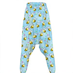 Cute Cartoon Bee Pattern Print Hammer Pants