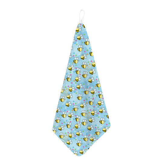 Cute Cartoon Bee Pattern Print Hand Towel