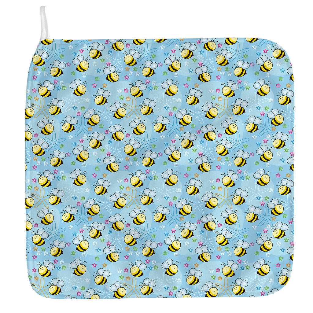 Cute Cartoon Bee Pattern Print Hand Towel