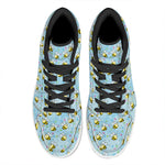 Cute Cartoon Bee Pattern Print High Top Leather Sneakers