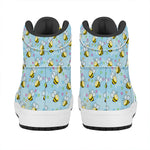 Cute Cartoon Bee Pattern Print High Top Leather Sneakers