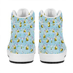 Cute Cartoon Bee Pattern Print High Top Leather Sneakers