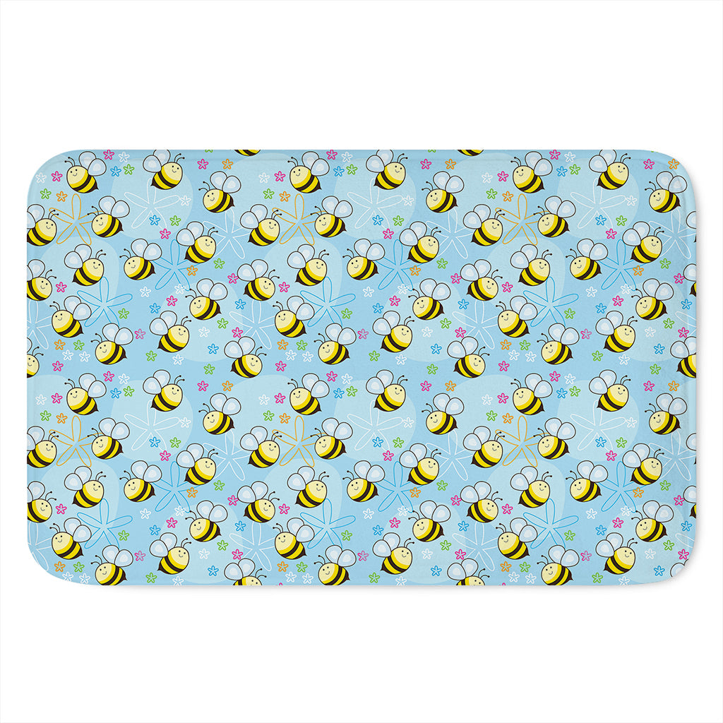 Cute Cartoon Bee Pattern Print Indoor Door Mat