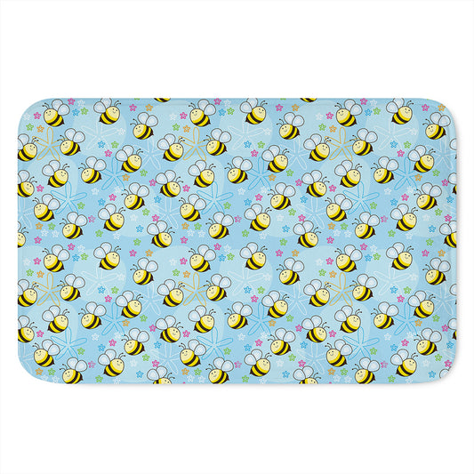 Cute Cartoon Bee Pattern Print Indoor Door Mat