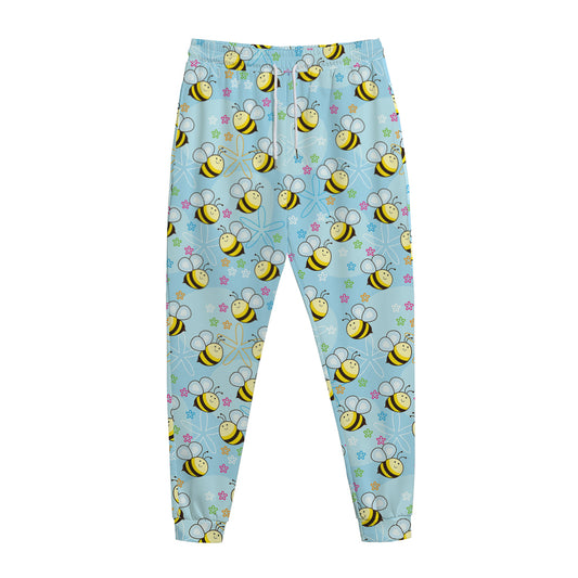 Cute Cartoon Bee Pattern Print Jogger Pants