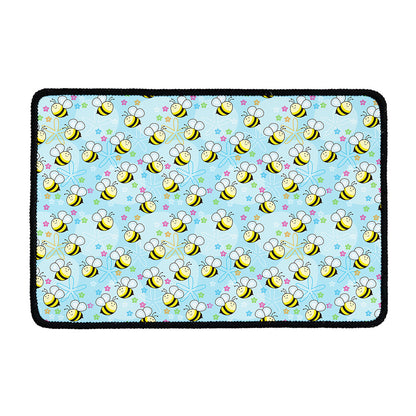 Cute Cartoon Bee Pattern Print Kitchen Mat