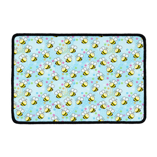 Cute Cartoon Bee Pattern Print Kitchen Mat