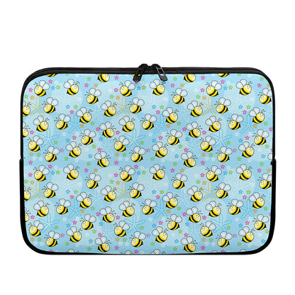 Cute Cartoon Bee Pattern Print Laptop Sleeve