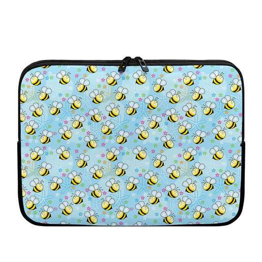 Cute Cartoon Bee Pattern Print Laptop Sleeve