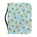 Cute Cartoon Bee Pattern Print Leather Bible Cover