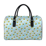 Cute Cartoon Bee Pattern Print Leather Duffle Bag