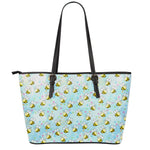 Cute Cartoon Bee Pattern Print Leather Tote Bag