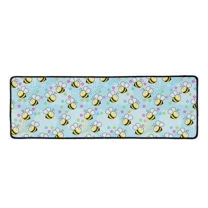 Cute Cartoon Bee Pattern Print Long Kitchen Mat