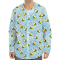 Cute Cartoon Bee Pattern Print Long Sleeve Baseball Jersey