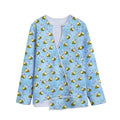 Cute Cartoon Bee Pattern Print Long Sleeve Short Coat