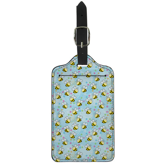 Cute Cartoon Bee Pattern Print Luggage Tag
