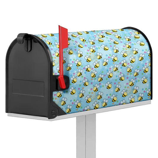 Cute Cartoon Bee Pattern Print Mailbox Cover