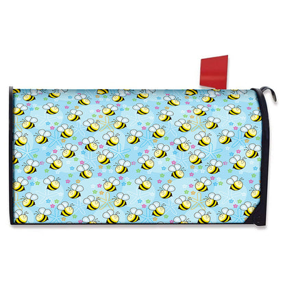Cute Cartoon Bee Pattern Print Mailbox Cover