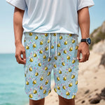 Cute Cartoon Bee Pattern Print Men's Cargo Shorts