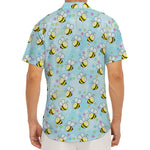 Cute Cartoon Bee Pattern Print Men's Deep V-Neck Shirt