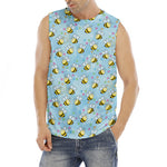 Cute Cartoon Bee Pattern Print Men's Fitness Tank Top