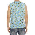 Cute Cartoon Bee Pattern Print Men's Fitness Tank Top