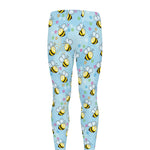 Cute Cartoon Bee Pattern Print Men's leggings