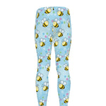 Cute Cartoon Bee Pattern Print Men's leggings