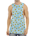 Cute Cartoon Bee Pattern Print Men's Muscle Tank Top