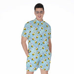 Cute Cartoon Bee Pattern Print Men's Rompers