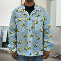 Cute Cartoon Bee Pattern Print Men's Shirt Jacket