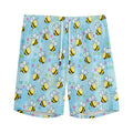 Cute Cartoon Bee Pattern Print Men's Athletic Shorts