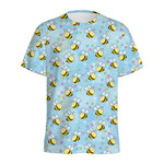 Cute Cartoon Bee Pattern Print Men's Sports T-Shirt