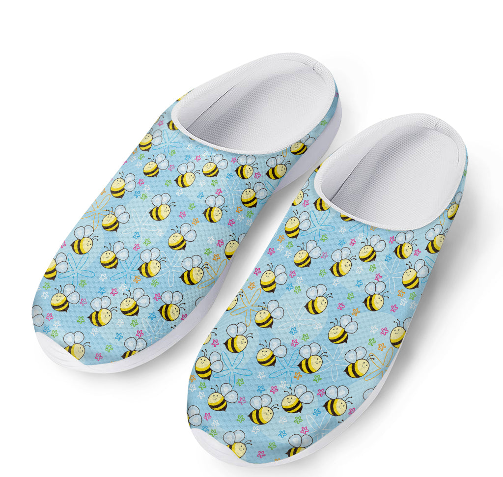 Cute Cartoon Bee Pattern Print Mesh Casual Shoes