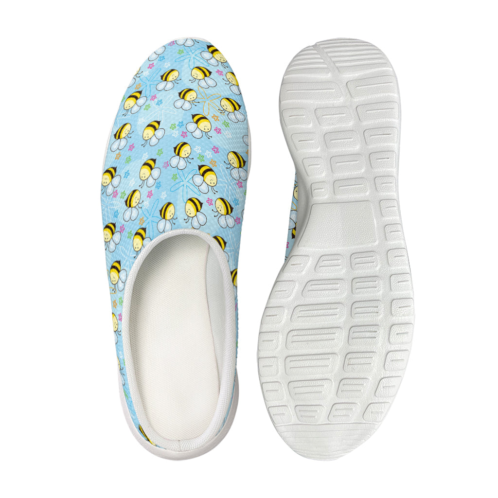 Cute Cartoon Bee Pattern Print Mesh Casual Shoes