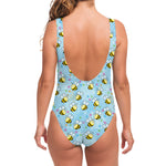 Cute Cartoon Bee Pattern Print One Piece Swimsuit