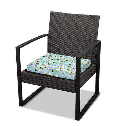 Cute Cartoon Bee Pattern Print Outdoor Seat Cushion Cover