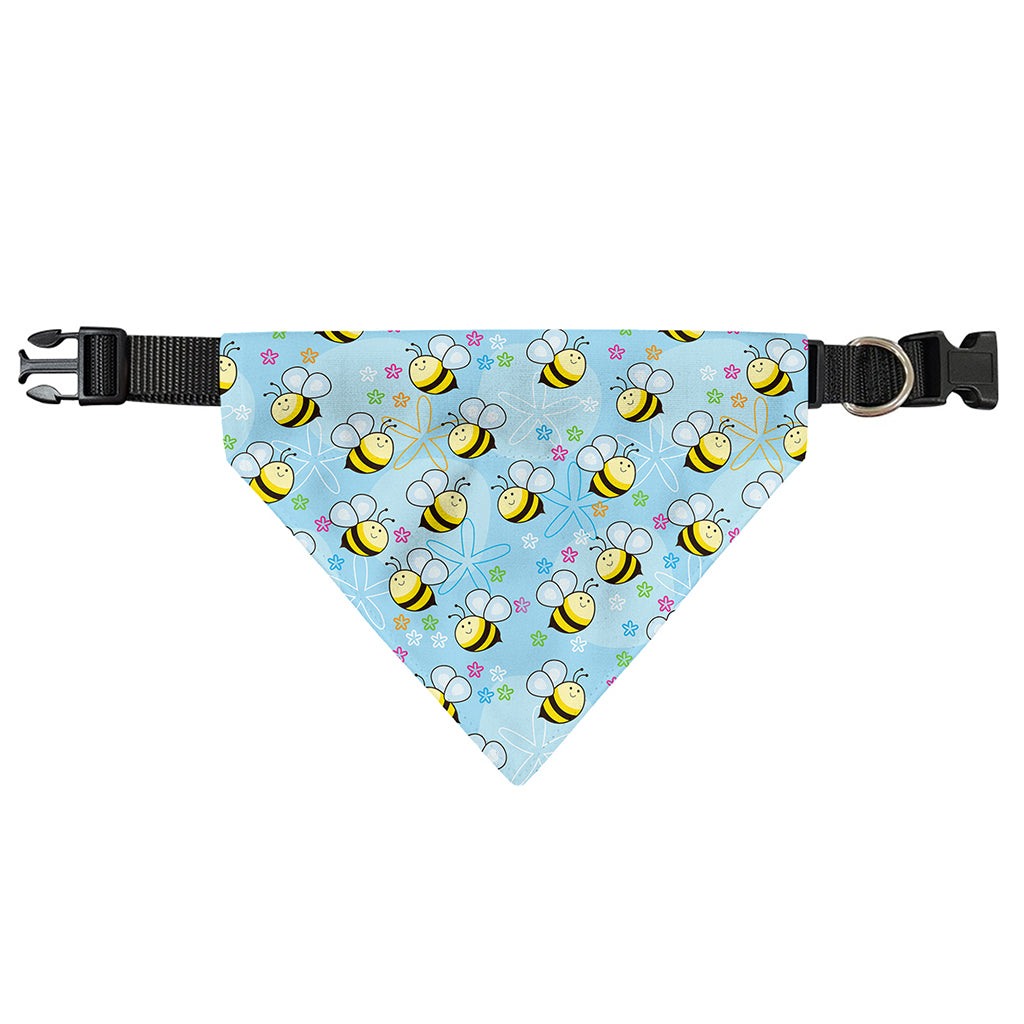 Cute Cartoon Bee Pattern Print Over The Collar Dog Bandana