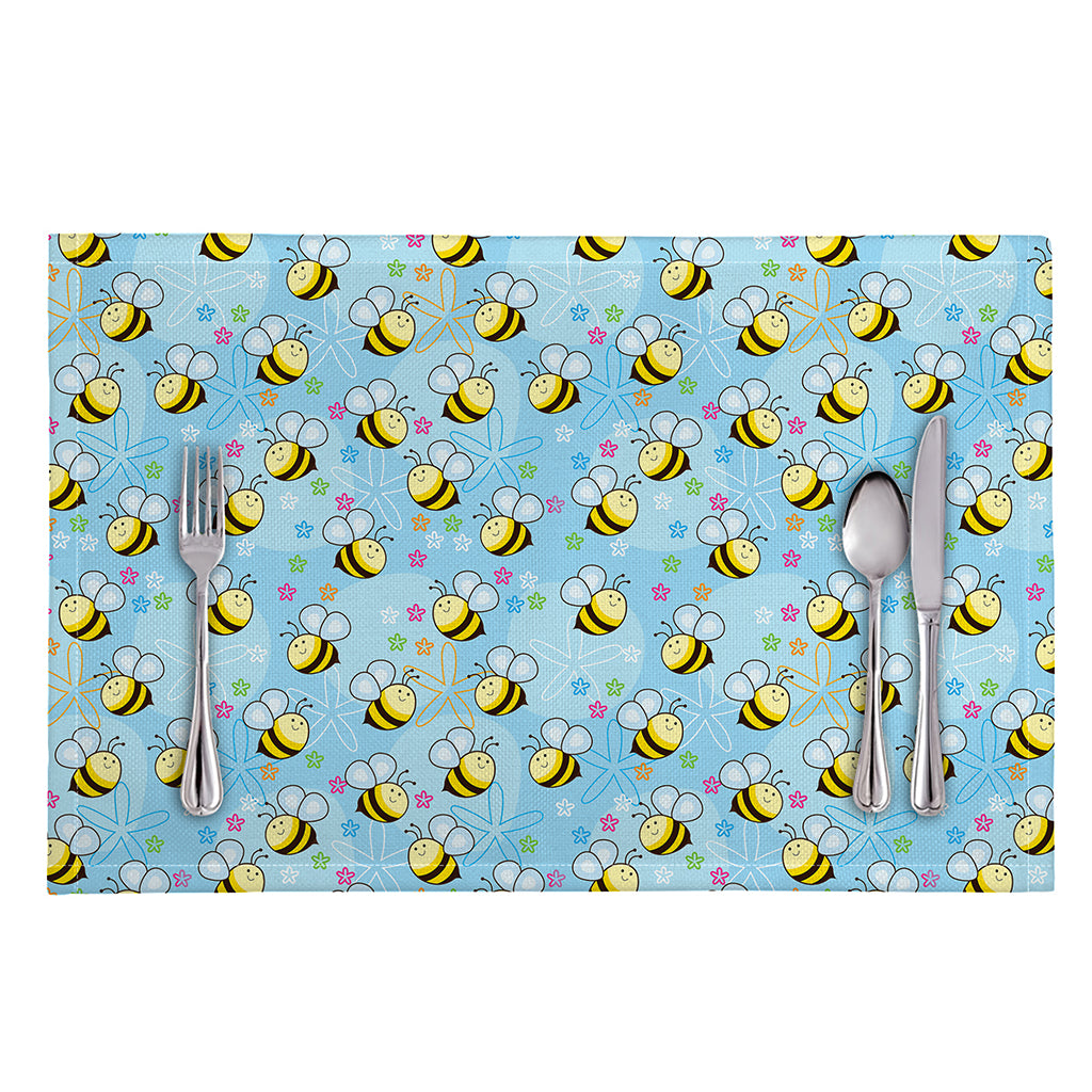 Cute Cartoon Bee Pattern Print Placemat