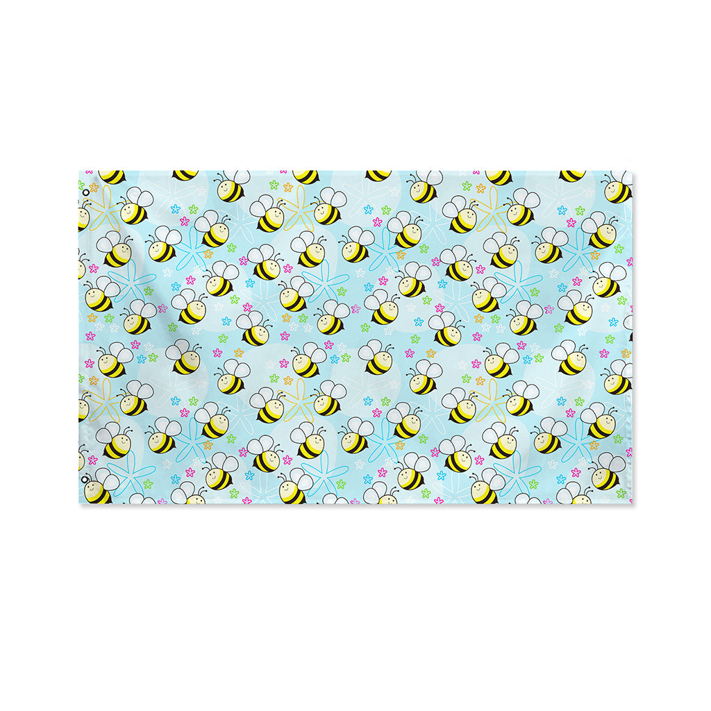 Cute Cartoon Bee Pattern Print Polyester Flag