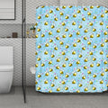 Cute Cartoon Bee Pattern Print Polyester Shower Curtain