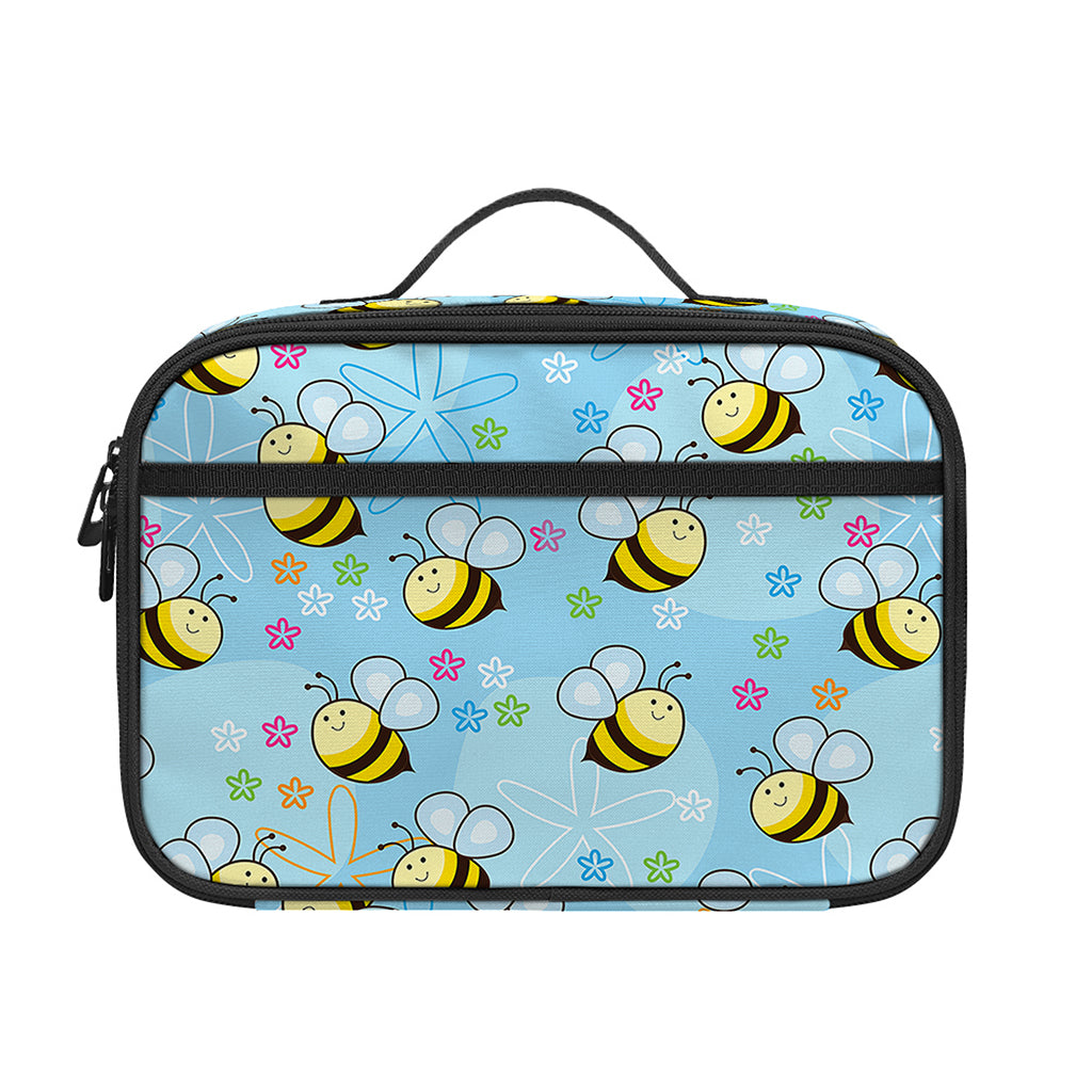 Cute Cartoon Bee Pattern Print Portable Lunch Bag