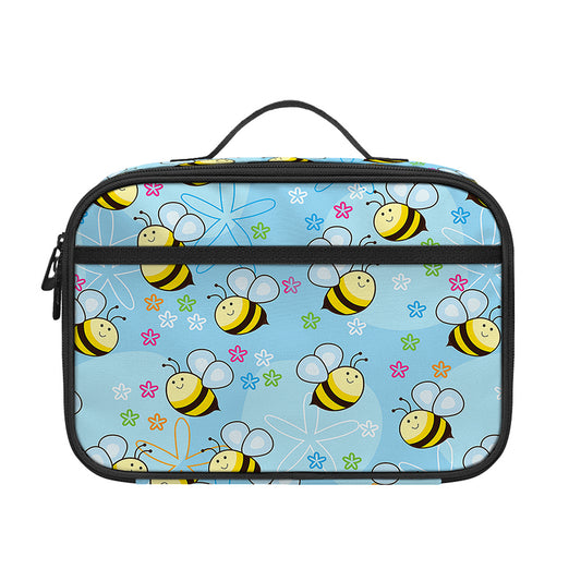 Cute Cartoon Bee Pattern Print Portable Lunch Bag
